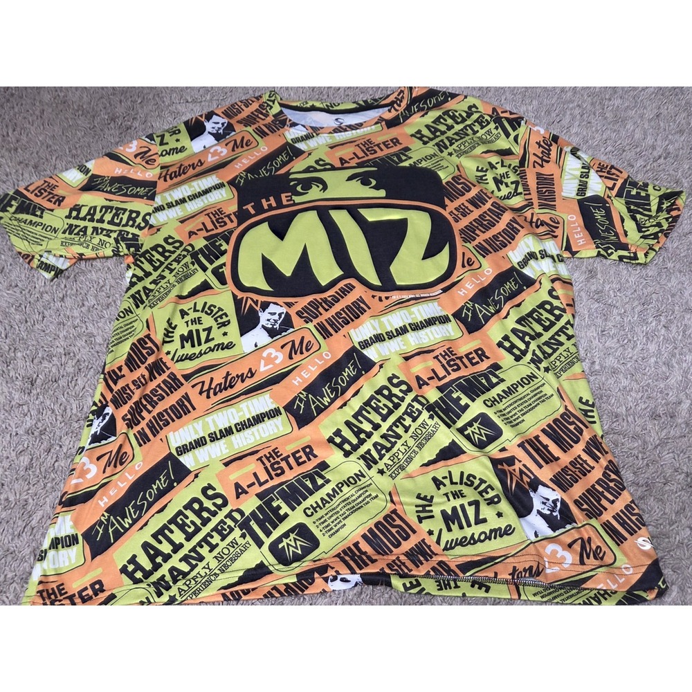 WWE The Miz All Over Print T Shirt Mens 2XL Sublimated Wrestling Graphic AOP